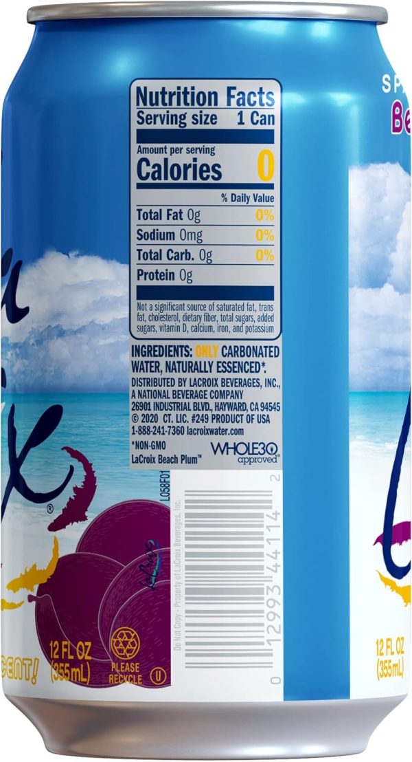 LaCroix Sparkling Water. Beach Plum. 12 Fl Oz (pack of 12) - Image 2