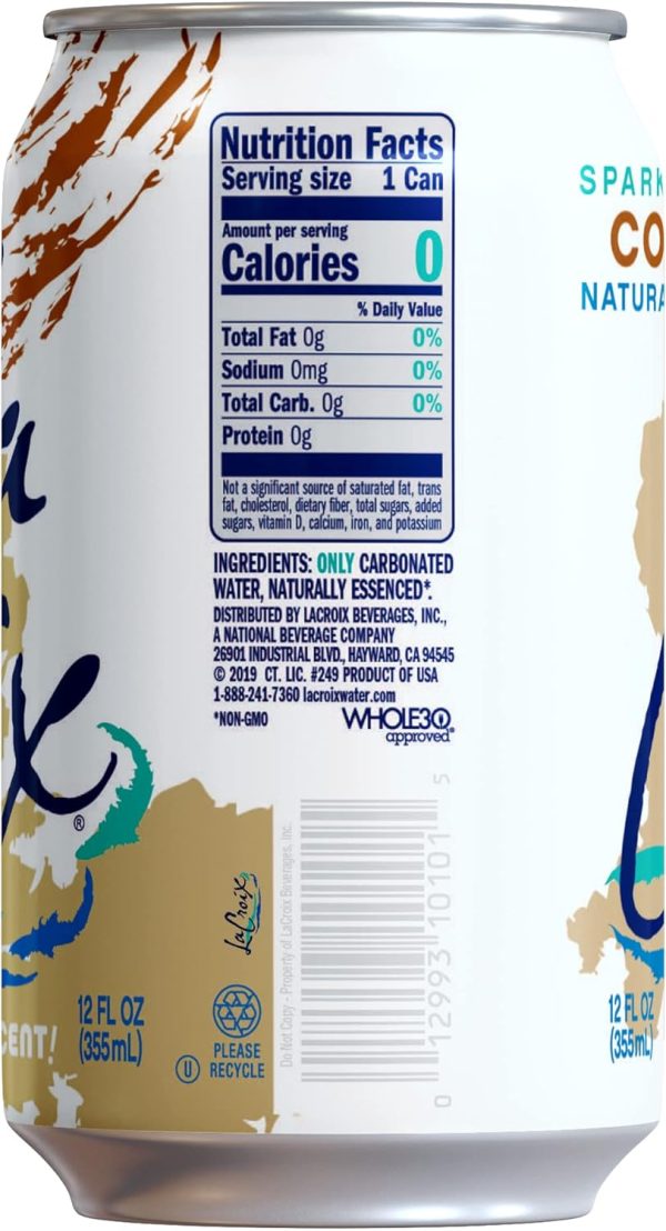 LaCroix Sparkling Water. Coconut. 12 Fl Oz (pack of 12) - Image 2