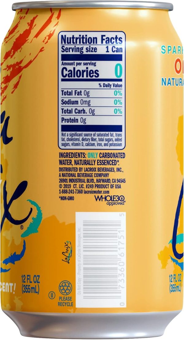 LaCroix Sparkling Water. Orange. 12 Fl Oz (pack of 12) - Image 2