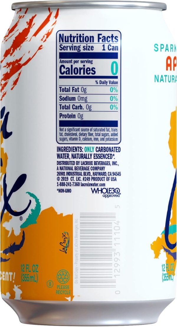 LaCroix Sparkling Water. Apricot. 12 Fl Oz (pack of 12) - Image 2