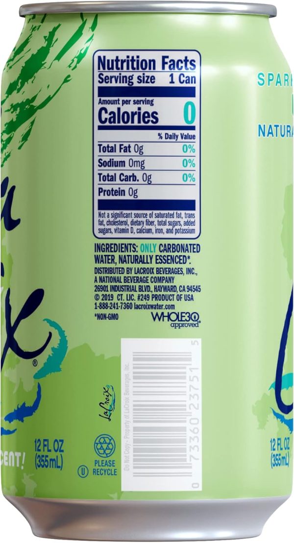 LaCroix Sparkling Water. Lime. 12 Fl Oz (pack of 12) - Image 2