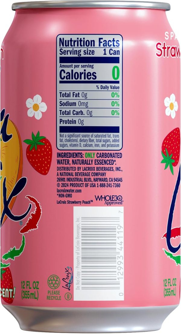 LaCroix Sparkling Water. Strawberry Peach. 12 Fl Oz (pack of 12) - Image 4