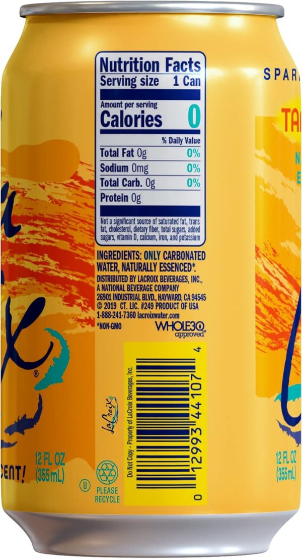 LaCroix Sparkling Water. Tangerine. 12 Fl Oz (pack of 12) - Image 2